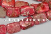 CDI631 15.5 inches 12*16mm rectangle dyed imperial jasper beads