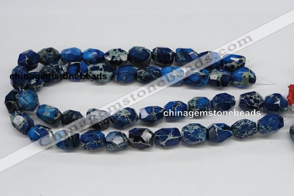 CDI64 16 inches 15*20mm faceted nuggets dyed imperial jasper beads