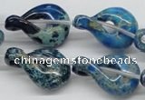 CDI66 16 inches 20*30mm petal shaped dyed imperial jasper beads