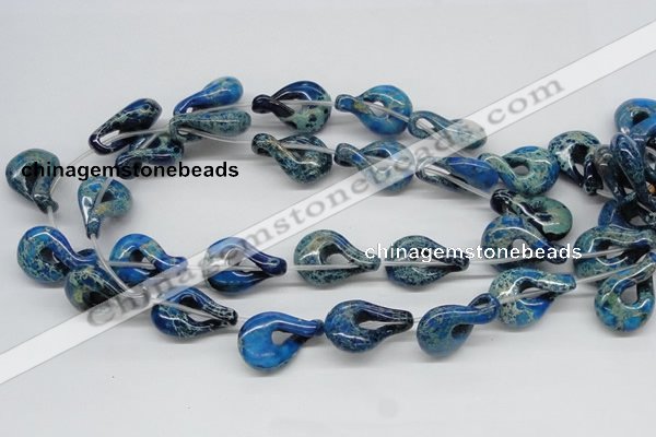 CDI66 16 inches 20*30mm petal shaped dyed imperial jasper beads