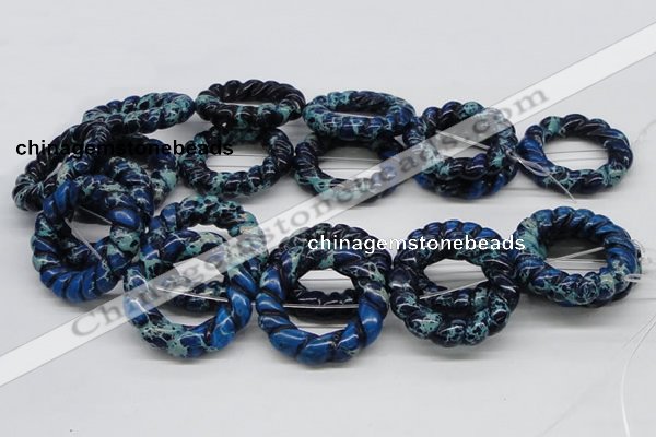 CDI67 16 inches 40mm donut shaped dyed imperial jasper beads