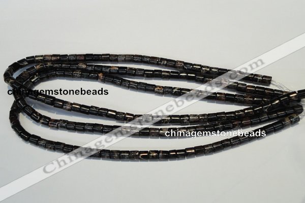 CDI670 15.5 inches 6*6mm tube dyed imperial jasper beads