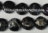 CDI688 15.5 inches 15mm flat round dyed imperial jasper beads