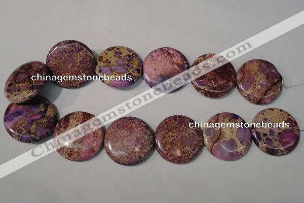 CDI708 15.5 inches 35mm flat round dyed imperial jasper beads