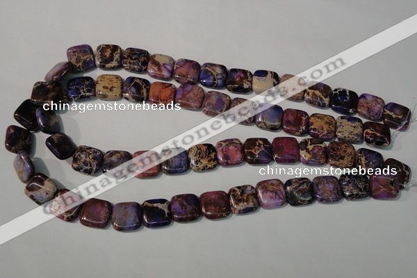 CDI716 15.5 inches 14*14mm square dyed imperial jasper beads