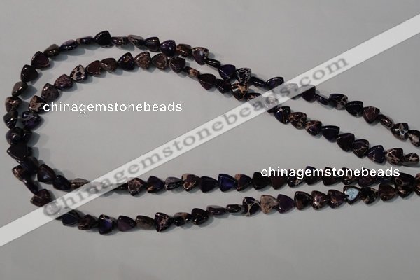 CDI719 15.5 inches 8*8mm triangle dyed imperial jasper beads