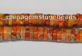 CDI734 15.5 inches 3*8mm heishi dyed imperial jasper beads