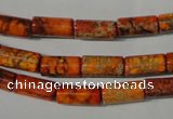 CDI736 15.5 inches 6*12mm tube dyed imperial jasper beads