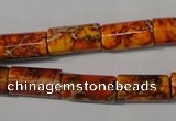 CDI738 15.5 inches 8*16mm tube dyed imperial jasper beads