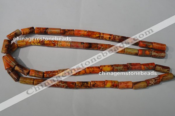 CDI738 15.5 inches 8*16mm tube dyed imperial jasper beads