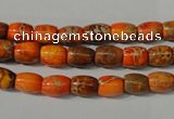 CDI740 15.5 inches 5*8mm drum dyed imperial jasper beads