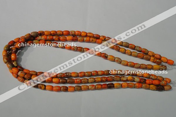 CDI740 15.5 inches 5*8mm drum dyed imperial jasper beads