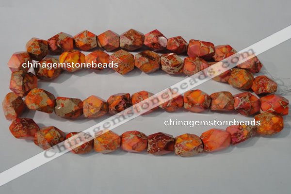 CDI747 15.5 inches 13*18mm faceted nuggets dyed imperial jasper beads