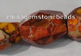 CDI748 15.5 inches 18*25mm faceted nuggets dyed imperial jasper beads