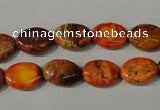 CDI750 15.5 inches 12*14mm oval dyed imperial jasper beads