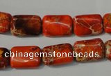 CDI756 15.5 inches 10*14mm rectangle dyed imperial jasper beads