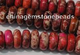 CDI775 15.5 inches 6*14mm rondelle dyed imperial jasper beads