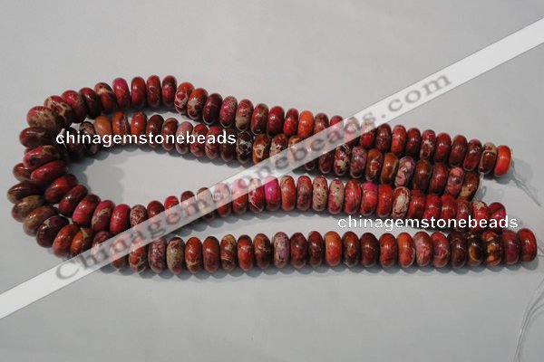 CDI775 15.5 inches 6*14mm rondelle dyed imperial jasper beads