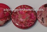 CDI788 15.5 inches 30mm flat round dyed imperial jasper beads