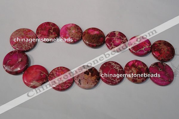 CDI788 15.5 inches 30mm flat round dyed imperial jasper beads