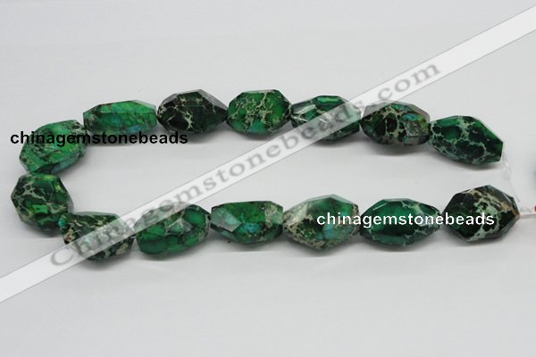 CDI79 16 inches 18*28mm faceted nuggets dyed imperial jasper beads