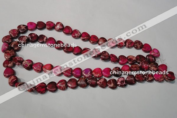 CDI792 15.5 inches 12*12mm heart dyed imperial jasper beads