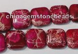 CDI794 15.5 inches 14*14mm square dyed imperial jasper beads