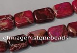 CDI796 15.5 inches 10*14mm rectangle dyed imperial jasper beads