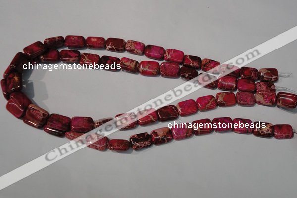 CDI796 15.5 inches 10*14mm rectangle dyed imperial jasper beads