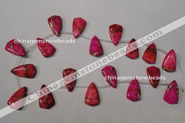 CDI798 Top-drilled 16*27mm flat teardrop dyed imperial jasper beads