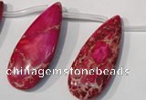CDI799 Top-drilled 16*32mm flat teardrop dyed imperial jasper beads