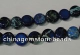 CDI905 15.5 inches 8mm flat round dyed imperial jasper beads