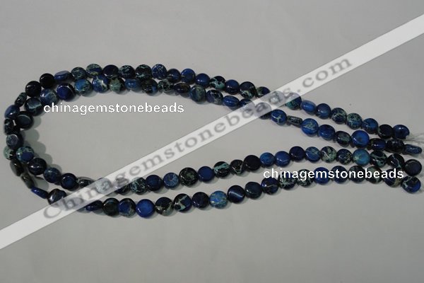 CDI905 15.5 inches 8mm flat round dyed imperial jasper beads