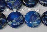 CDI908 15.5 inches 20mm flat round dyed imperial jasper beads