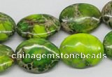 CDI93 16 inches 15*20mm oval dyed imperial jasper beads wholesale