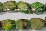 CDI932 15.5 inches 13*17mm faceted nuggets dyed imperial jasper beads