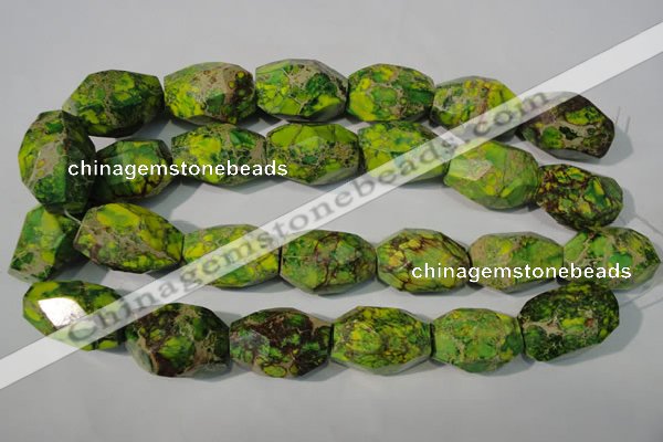 CDI933 15.5 inches 19*30mm faceted nuggets dyed imperial jasper beads