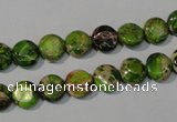 CDI935 15.5 inches 8mm flat round dyed imperial jasper beads