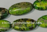 CDI941 15.5 inches 15*30mm oval dyed imperial jasper beads