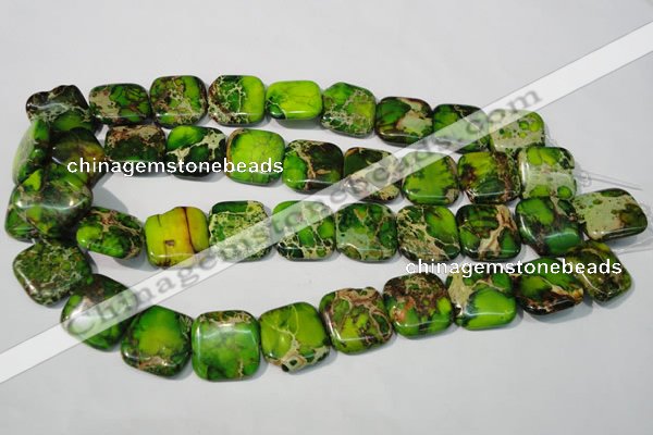 CDI947 15.5 inches 20*20mm square dyed imperial jasper beads