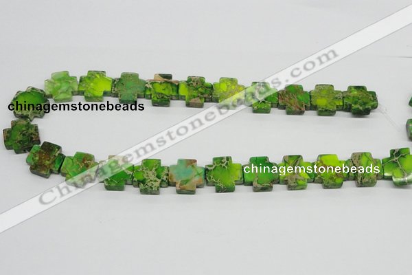 CDI97 16 inches 18*18mm cross dyed imperial jasper beads wholesale