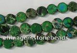 CDI970 15.5 inches 7mm flat round dyed imperial jasper beads