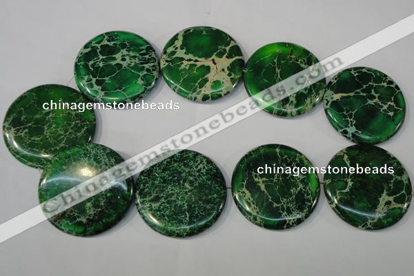 CDI977 15.5 inches 45mm flat round dyed imperial jasper beads