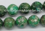 CDI98 16 inches 14mm faceted round dyed imperial jasper beads wholesale