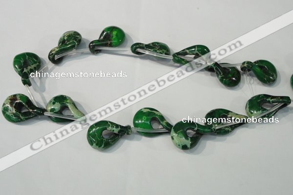 CDI980 15.5 inches 19*29mm petal shaped dyed imperial jasper beads