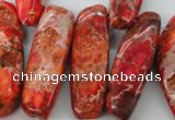 CDI984 15 inches 13*30mm – 16*50mm irregular dyed imperial jasper beads