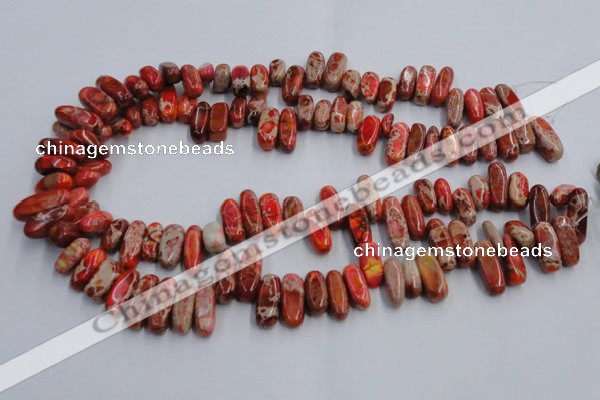 CDI985 15.5 inches 6*15mm - 8*20mm dyed imperial jasper chips beads