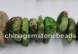 CDI989 15.5 inches 6*18mm - 10*22mm dyed imperial jasper chips beads