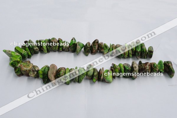 CDI989 15.5 inches 6*18mm - 10*22mm dyed imperial jasper chips beads