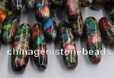 CDI990 15.5 inches 8*14mm - 8*24mm dyed imperial jasper chips beads